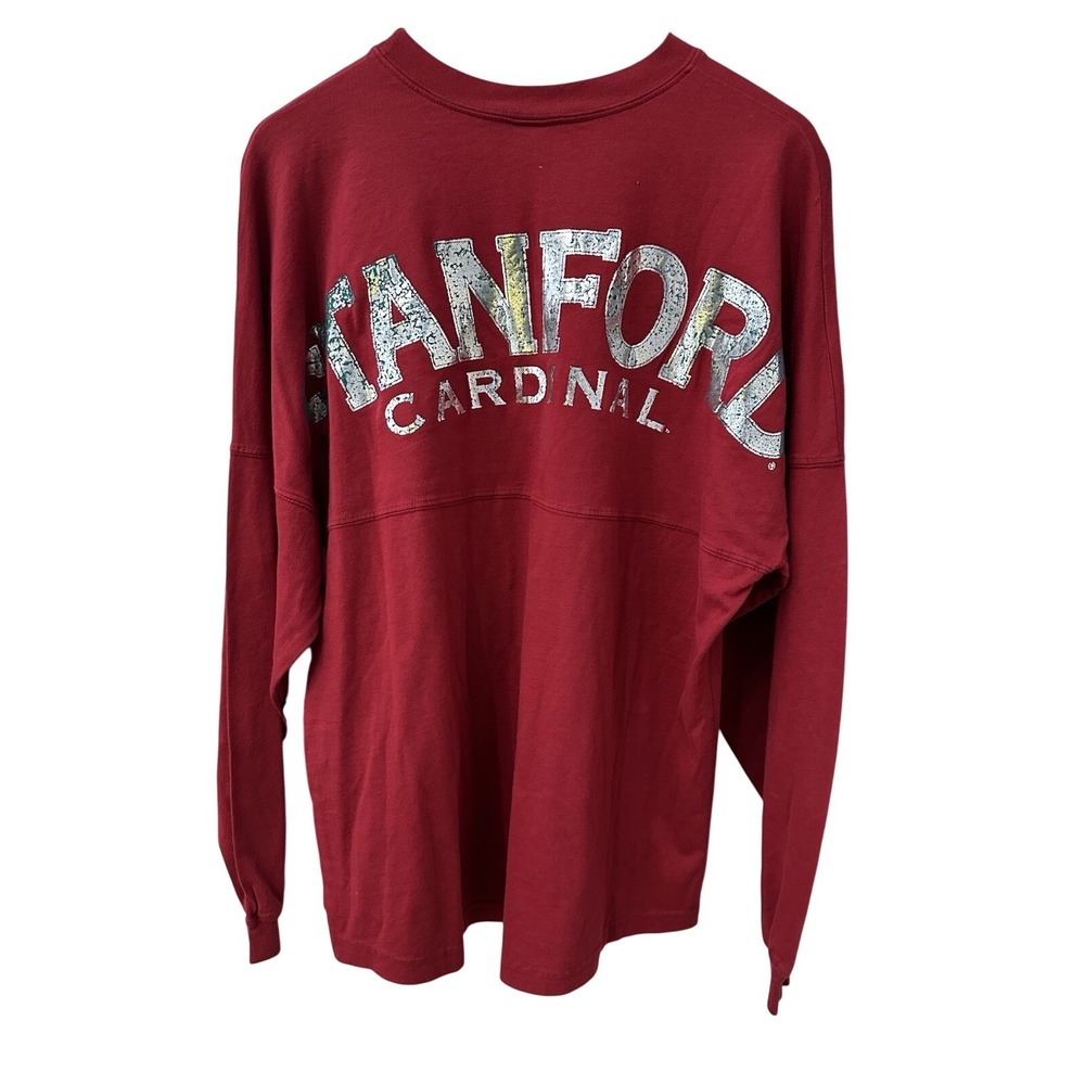 Venley Stanford Cardinal Spirit Jersey Size M Red Long Sleeve Foil Graphic